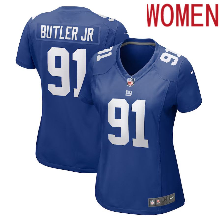 Women New York Giants #91 Vernon Butler Nike Royal Home Game Player NFL Jersey